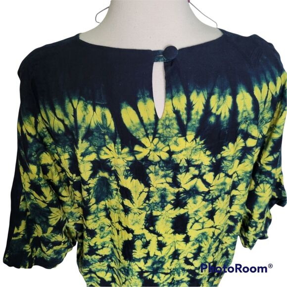 COLORFUL Tie Dye Kaftan Tunic Top - BOHO - FESTIVAL - Picture 8 of 10